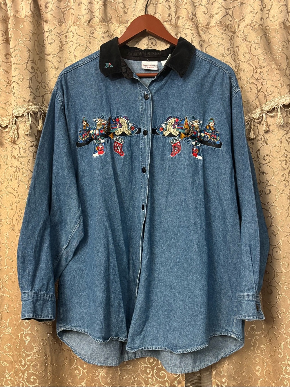 Vintage Bobbie Brooks Denim Button-Down Shirt -18W/20W